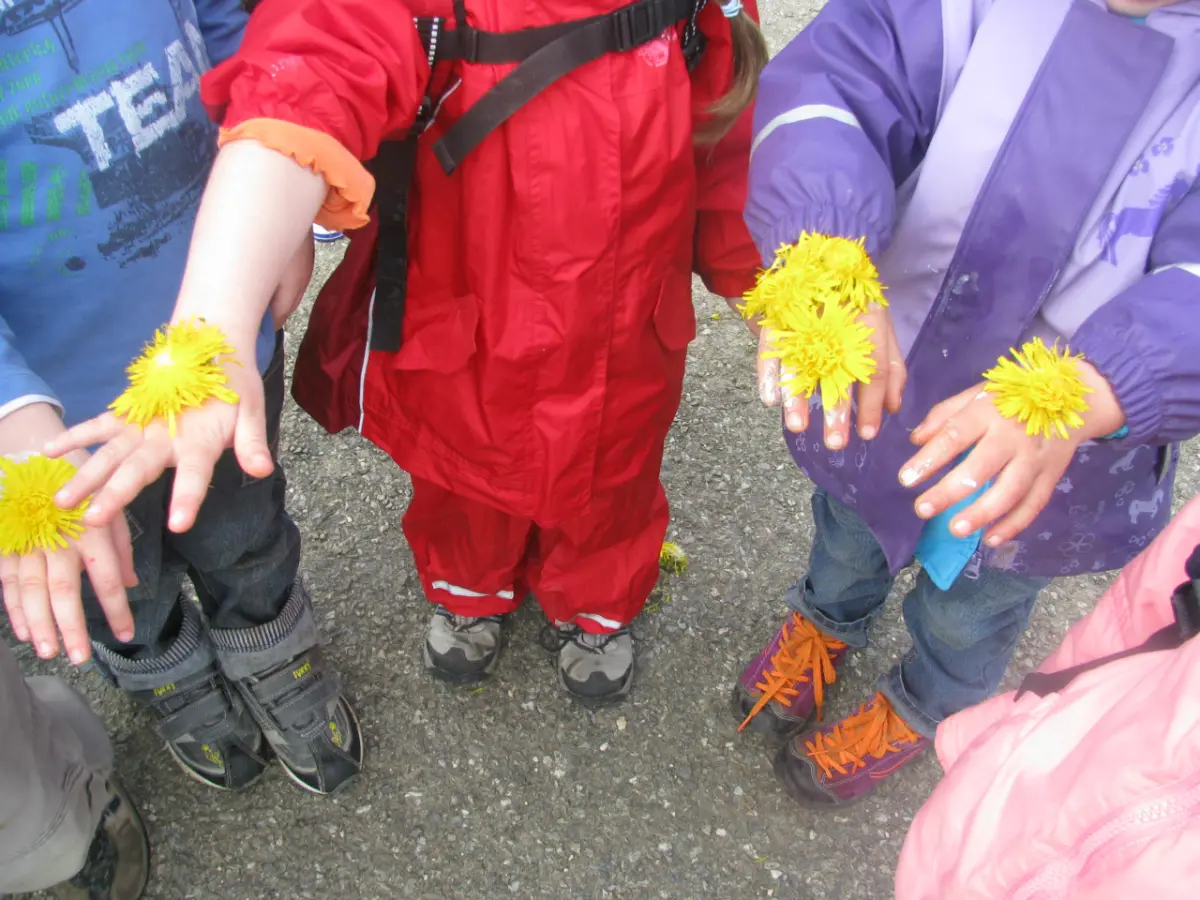 Kinder spielen im Wald
